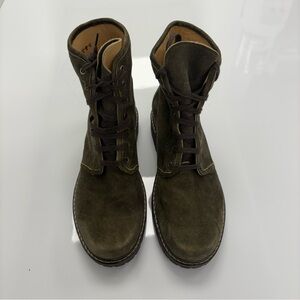 Dirndl + Bua Olive Green Suede Haferlschuhe Traditional Bavarian/Austrian Boots